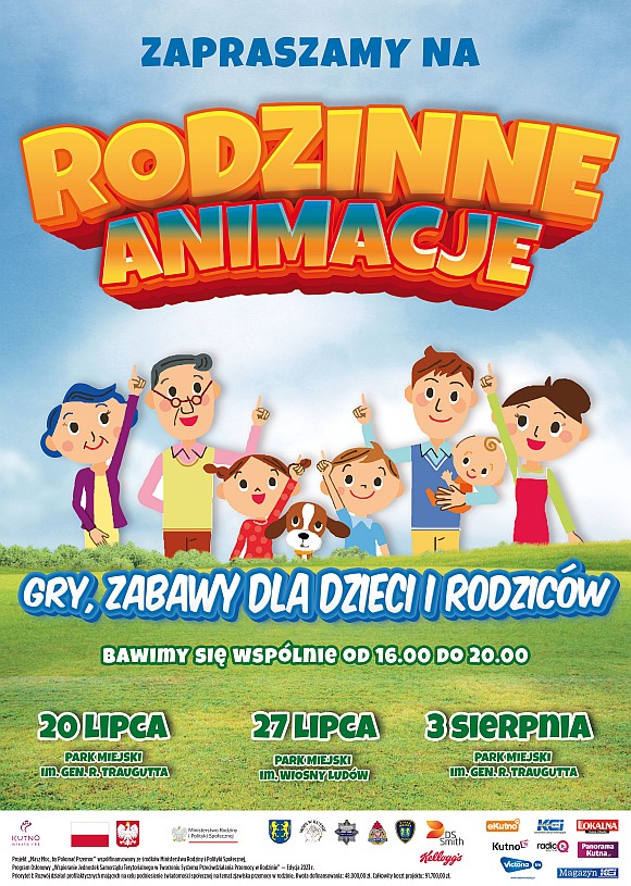 Plakat 'Zapraszamy na Rodzinne Animacje'